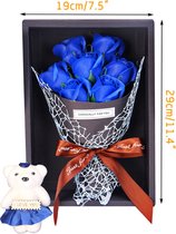 Kunstmatig rozen boeket - Valentijn - Valentijn voor haar - Valentijnsdag cadeau - valentijn decoratie - blauw