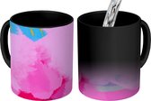 Magische Mok - Foto op Warmte Mok - Gouden abstracte wolk met daaronder diverse kleuren - 350 ML