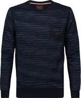 Petrol Trui Bushwick Logo Donkerblauw - maat L