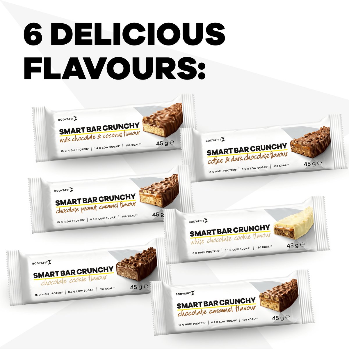 Body & Fit Smart Bars Crunchy Proteine Repen Mix Box Protein Bar