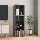 vidaXL Boekenkast/tv-meubel 36x30x114 cm spaanplaat hoogglans grijs