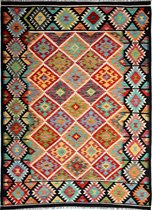 Afghaanse kelim - vloerkleed - 177 x 240 cm - handgeweven - 100% wol - handgesponnen wol
