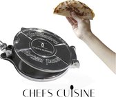 Chefs Cuisine Tortilla pers - dumpling pers - deegpers - gegoten aluminium - ⌀15 - Incl. receptenboek