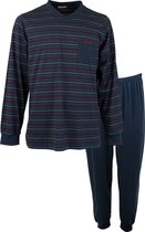 Gentlemen heren pyjama | MAAT XXL | Streep marine/rood | V-hals