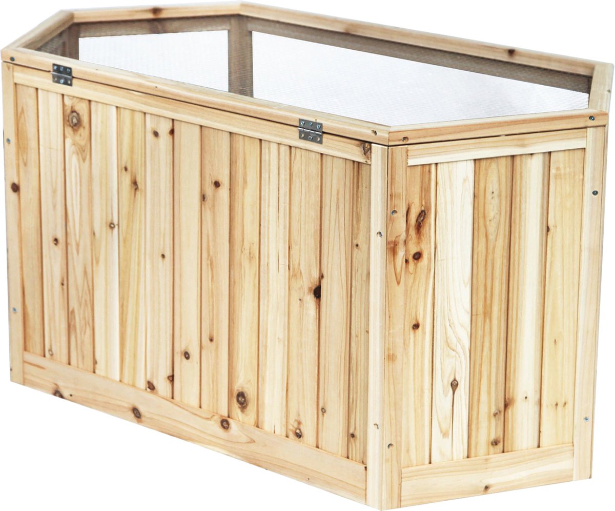 Cage Pour Hamster En Bois Et Acrylique - 60x35.5x42 Cm, Toit Rabattable, Plateformes, échelle