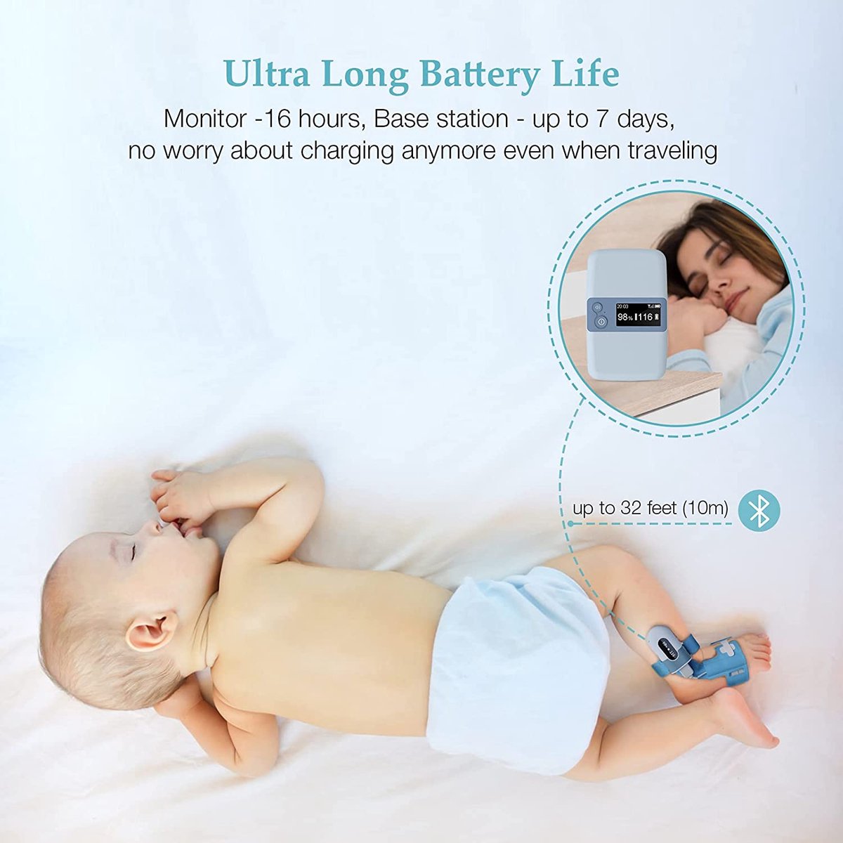 Moniteur d'oxygène pour Bébé UltraMed BabyO2™ S2
