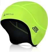 Fietsmuts groen - Windichte helmmuts - Fietsmuts voor onder helm met oorwarmer - Opening voor fiets bril - Gestoffeerde fiets muts