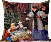 Sierkussen - Retro Kerst Portret Kerstmis - Multicolor - 45 Cm X 45 Cm
