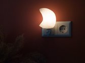 zoutlampje - nachtlampje - maan - Himalaya -  zout-  oranje, Gratis (Calex lampje 10 watt, incl. reserve lampje ), Stopcontact Adapter voor stabiliteit , CE keurmerk
