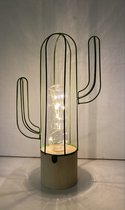 Impuls - Cactus lamp van metaaldraad met LED -  licht groen - 17x7x29 cm