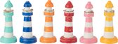 J-Line Vuurtoren Tiki Albasia Hout Mix Small Assortiment Van 6