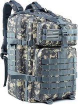 Hoobi® Army Backpack in Camouflage Grijs - Grote Capaciteit - Tactical Rugzak - Waterdichte Militaire Rugtas – Outdoor Survival Tas - 50L inhoud