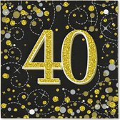 Oaktree - Servetten 40 jaar Zwart Goud (16 stuks)