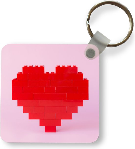 Porte-clés - Coeur rouge en forme de lego - Plastique - Cadeau Sinterklaas - Cadeau de Noël - Cadeaux de chaussures - Cadeaux à distribuer