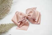 Haarstrik Satijn glitter - Rosé Roze 154 – Grote strik – Kerst accessoire - Haarclip - Bows and Flowers