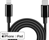 Ultimate Black edition USB-C naar Lightning Kabel 1m - Geschikt voor Apple iPhone - iPad - MFi Gecertificeerd