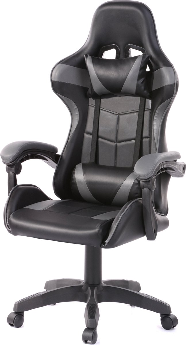 Gamestoel Cyclone Bureaustoel Zwart Grijs Ergonomisch - afbeelding 3