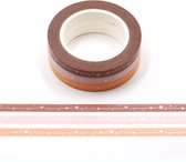 Duo kleur washi tape met zilverfolie sterren | 5mm - 10m | x3 rollen