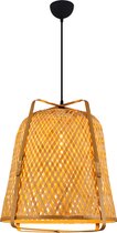 SK lighting 4460-3  - Bamboe Hanglamp - 1x24W Energy Saving E27 - Ø:47 x H:120 - Lichtbruin