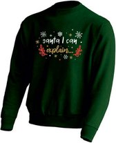 Kerst sweater - SANTA I CAN EXPLAIN - kersttrui - GROEN - large -Unisex