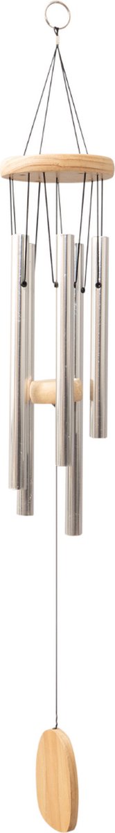 St. Helens Home & Garden - Houten Windgong - Windorgel met 5 aluminium buizen - 77cm lang - Tuindecoratie