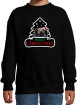 Dieren kersttrui beer zwart kinderen - Foute beren kerstsweater jongen/ meisjes - Kerst outfit dieren liefhebber 3-4 jaar (98/104)