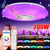 Plafondlamp - 200W - RGB dimbaar - Muziek - Afstandsbediening & APP-bediening - Bluetooth-luidspreker voor thuis - Muziekverlichtingsarmatuur