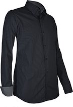 Giovanni Capraro Overhemd | heren overhemd | Navy blue met stipjes | S