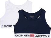 Calvin Klein Minigram Beha - Maat 170 - Meisjes - navy - wit