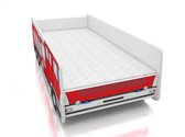 Kinderbed - Truck Brandweerbed - 160x80 - incl. matras - incl. brandweer beddengoed set