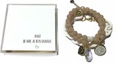 Armbandenset beige | schakel | kralen | meter vragen | meter worden | cadeau | peettante vragen | peettante worden