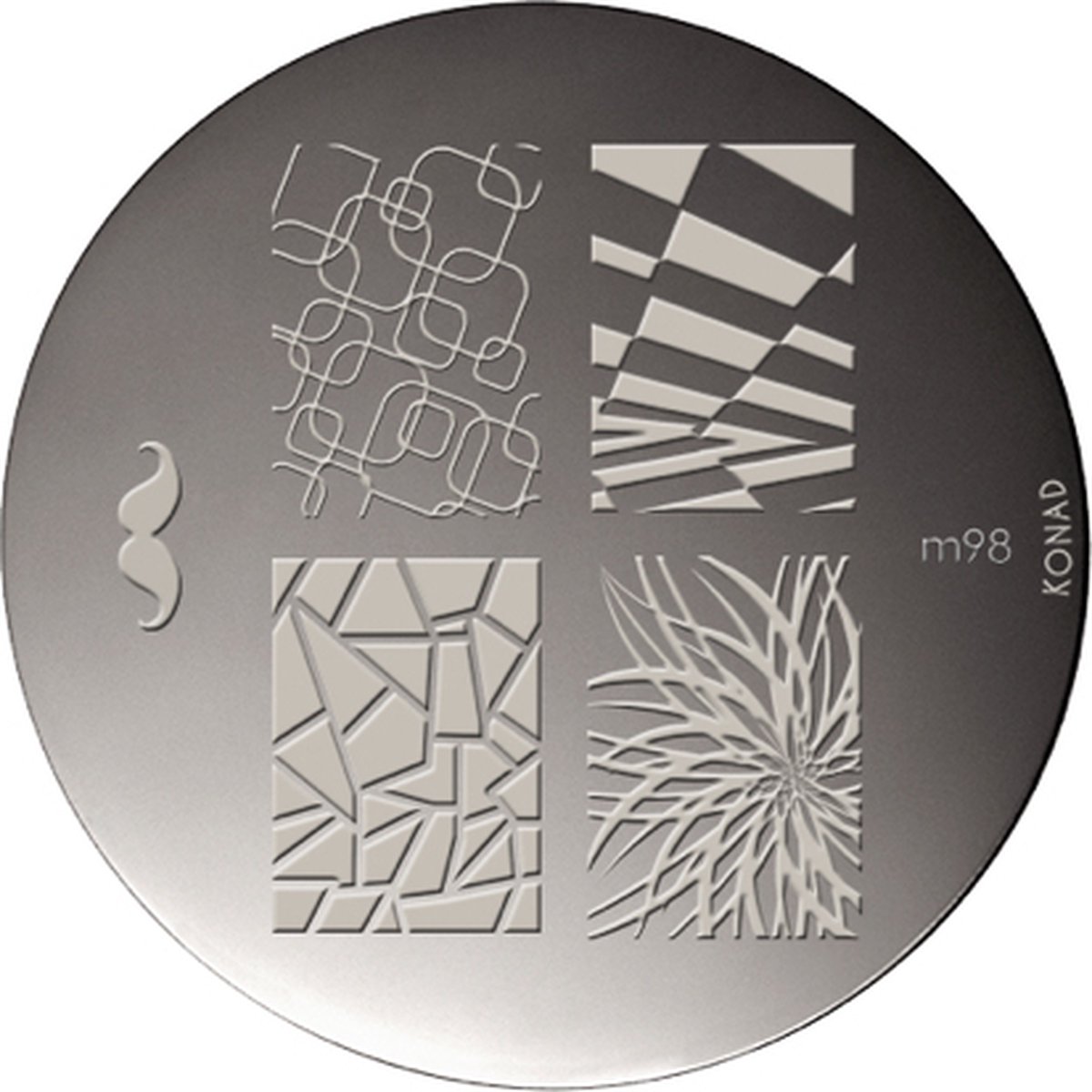 Goedkoopste KONAD stempel sjabloon M98 met 5 nagel figuurtjes.