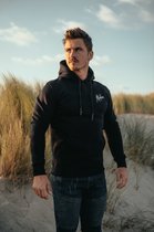 Malelions Men Split Hoodie- Navy/White