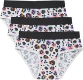 Ten Cate Meisjes Cotton Stretch 3-Pack Hipster Leopard Off White 110/116