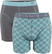 Vinnie-G boxershorts Mint Print - Grey 2-Pack