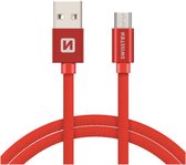 Swissten Micro-USB naar USB kabel voor o.a. Samsung - 2M - Rood