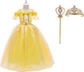 Het Betere Merk - Prinsessenjurk meisje - Verkleedkleding - maat 116/122 (120) - Speelgoed -Tiara - Verkleedjurk - Carnavalskleding - Cadeau meisje - Verkleedkleren meisje - Tovers