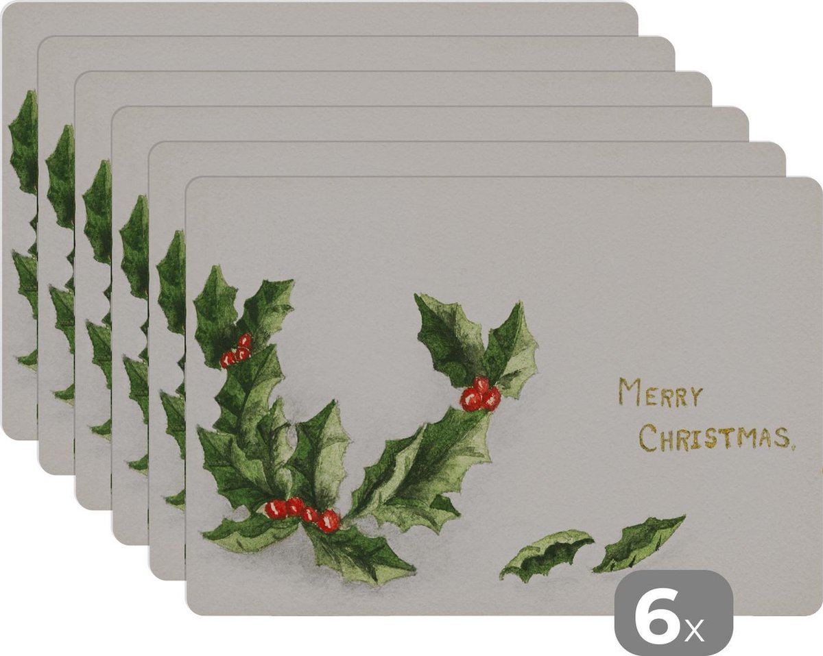 Placemats kerst - Winter - Kerstdecoratie - Onderlegger - 45x30 cm - 6 stuks