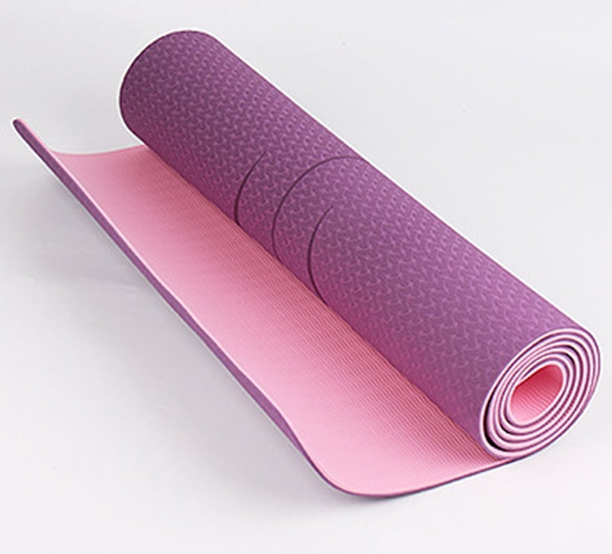 Supremium Yoga Mat l Oprolbaar l Antislip l Sport/Ontspanning l Inclusief Reistas l TPE l Paars