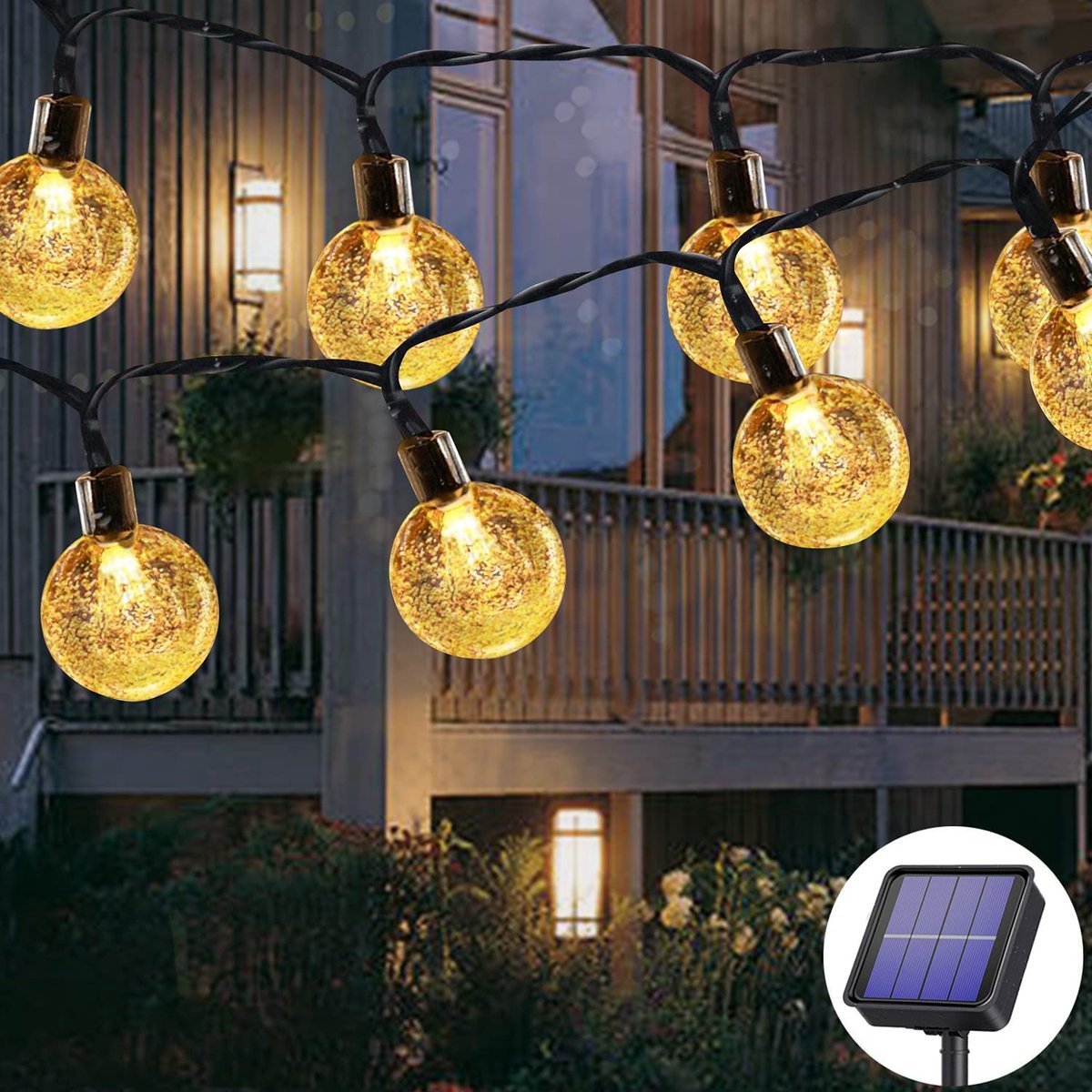 Guirlande lumineuse solaire à LED étanche pour décoration