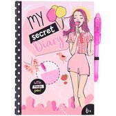 dagboek roze  met licht roze tover pen 21 cm hoog bij 15 cm lang