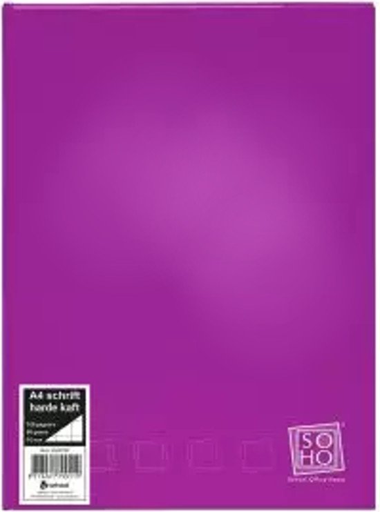 Verhaak Schrift - Ruit 10mm - A4 Formaat - Harde Kaft - SOHO - Paars - Back To School