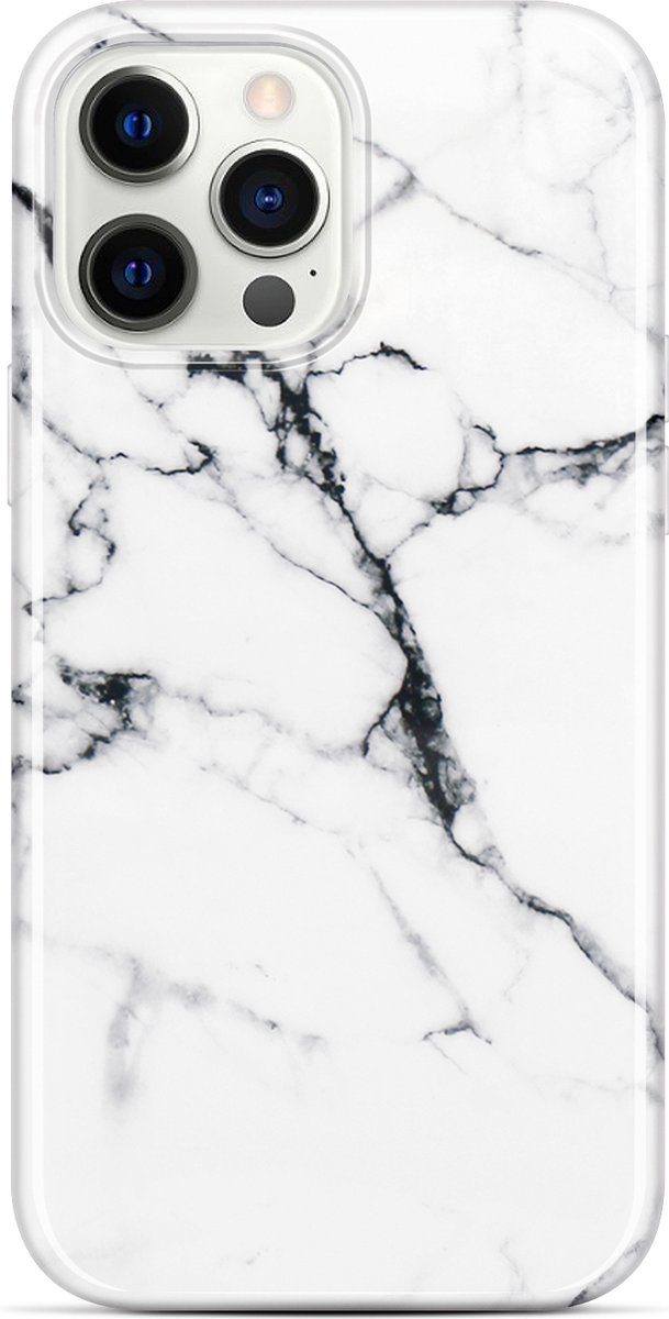 YONO Hoesje geschikt voor iPhone 13 Pro - Shock Proof Case - Marmer Carrara