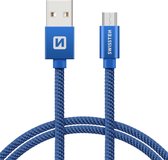 Swissten Micro-USB naar USB kabel voor o.a. Samsung - 0.2M - Blauw