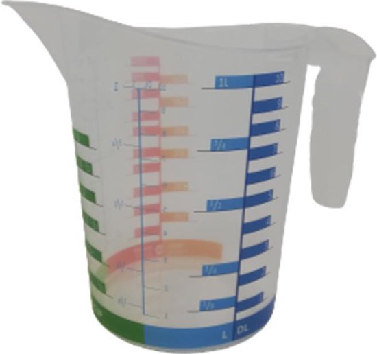 Broc mesureur en verre 1l multicolore Pyrex