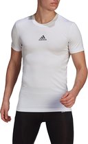 adidas - Techfit Short Sleeve Top - Wit ondershirt - M - Wit