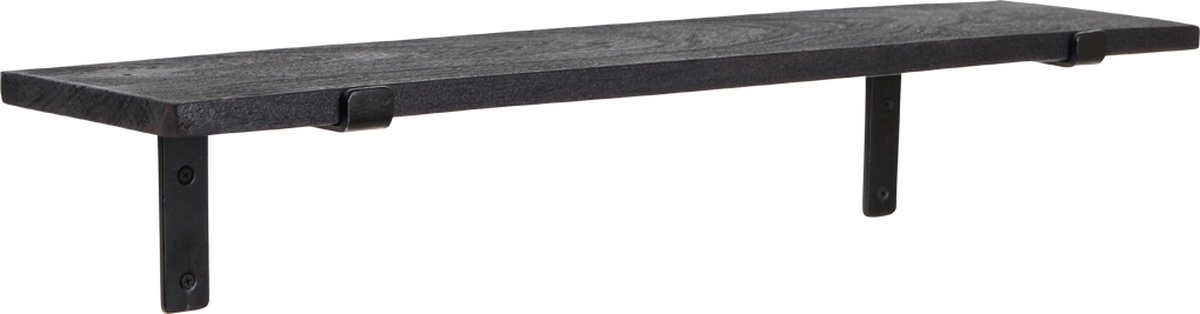 Raw Materials Factory wandplank - Zwart - Gerecycled hout - 80 cm