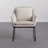 Velvet Beige Thinia Home Crema Beige bank fauteuil 68x79,5x78,5cm