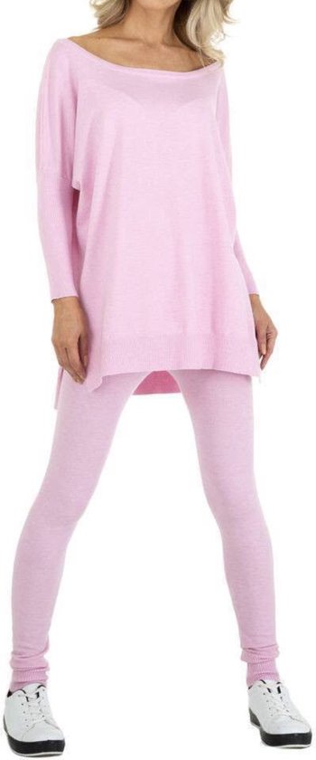 Dames huispak/vrijetijdspak effen kleur S/M 36-38 roze