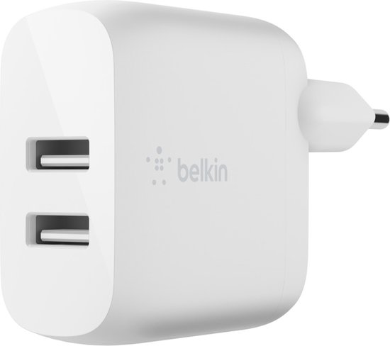 Foto: Belkin boost charge universele 2 poorts snellader voor thuis 24w wit